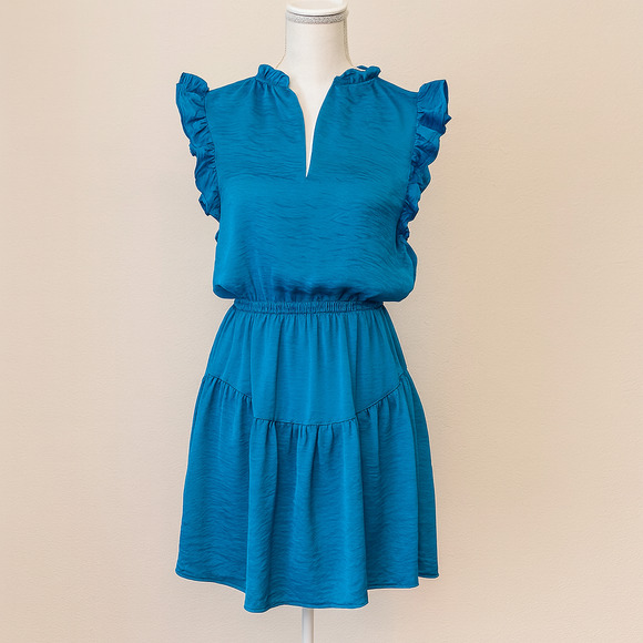 Steve Madden Dress Small Feminine Romantic Ruffle Coastal Boho Chic Party Date - Picture 1 of 12